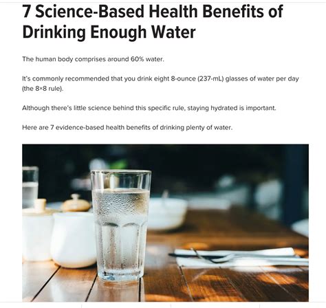 7 Science Based Health Benefits Of Drinking Enough Water Bob Ferguson