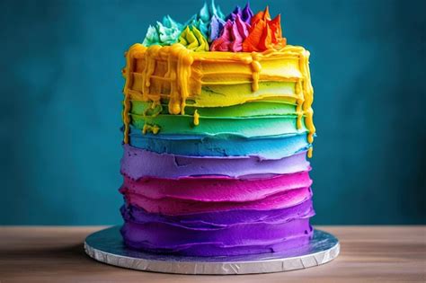 Premium AI Image | Lgbtq rainbow colors birthday cake illustration ...