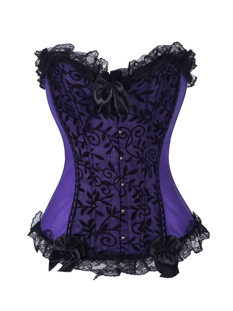 Fashion Womens Sexy Lace Brocade Corset Bustier Shapewear