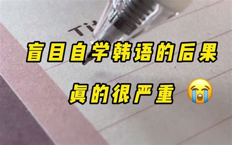 听姐一句劝！千万不要盲目自学韩语呀~后果很严重的！！ 哔哩哔哩