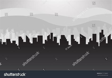 Silhouette Building Background Stock Vector (Royalty Free) 777156691 ...