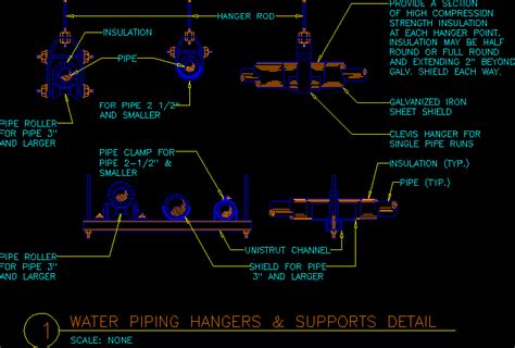 Water Piping Hangers Dwg Block For Autocad • Designs Cad