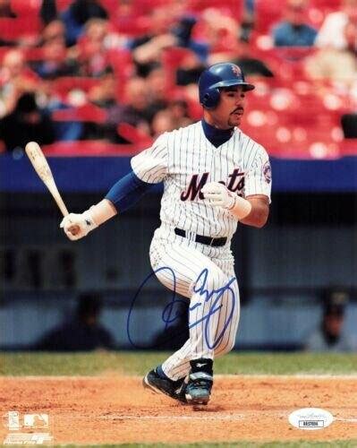 Lot Art Carlos Baerga Signed X New York Mets Jsa Rr