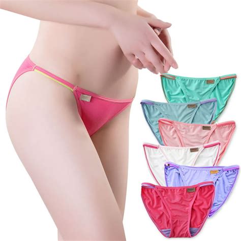 Buankoxy 6 Pack Low Rise String Bikinis Panties Women Stretch Panties Softer Than Cotton