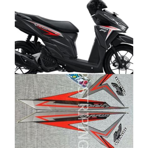 Jual STIKER STRIPING LIS STANDAR ORI HONDA VARIO 2016 125 HITAM F1 FI