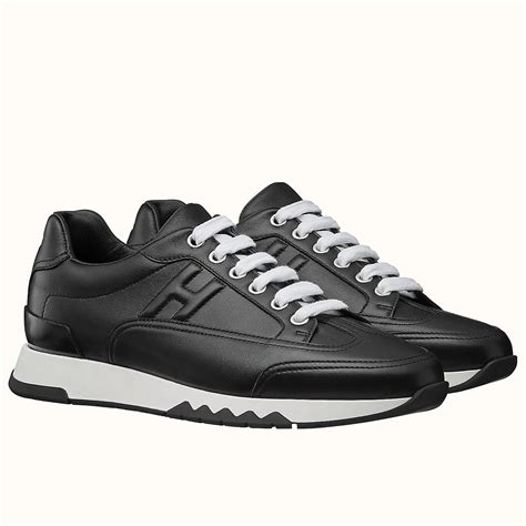 Replica Hermes Trail Sneaker In Black Calfskin Leather Qy Hermes