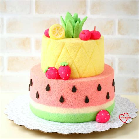 Delicious Pineapple Watermelon Chiffon Cake