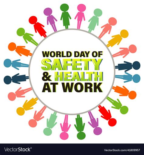 Poster Design For World Day Safety Health Vector Image