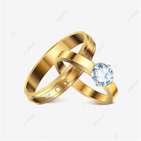 Two Gold Wedding Rings With A Blue Diamond