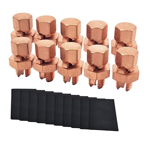 Mokikuba 10pcs Split Bolt Connectors Copper Grounding Wire Clamps