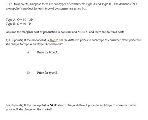 Solved 3 20 Total Points Suppose There Are Two Types Of