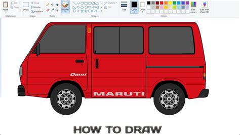 How To Draw Maruti Omni Van On Computer Using Ms Paint Maruti Van