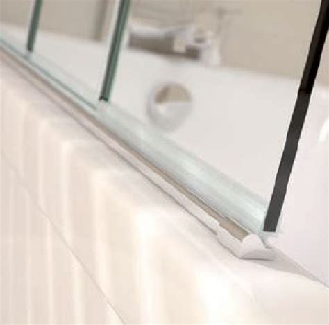 April Prestige Frameless 4 Fold Bath Screen Left Hand