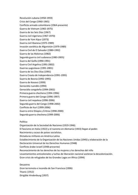 Los sucesos más importantes del siglo xx y xxi PDF