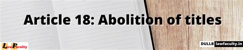 Article 18 Abolition Of Titles Fundamental Rights Part Iii Of The