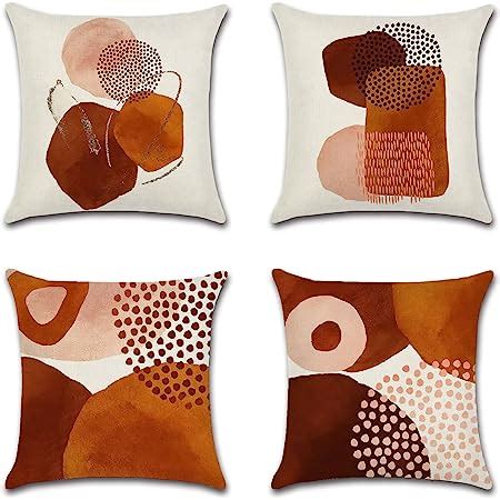 OYIMUA Deko Kissenbezug 40x40 2er Set Samt Kissenhülle Orange Couch