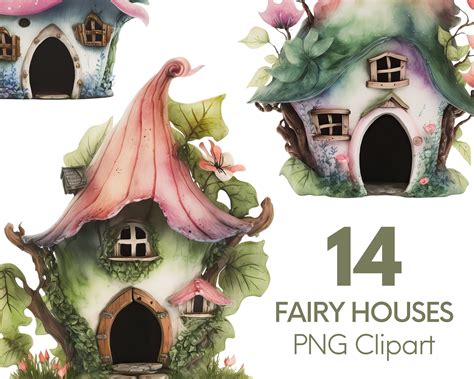 Cute Fairy House Clipart Png Fairy House Sublimation Art Etsy Australia