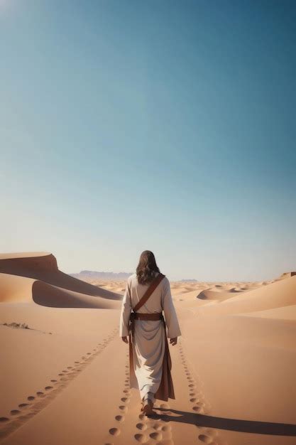 Jesús caminando en el desierto Foto Premium