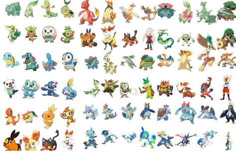 Sooo I Created This Collage Of All The Starter Pokémon And There Evolutions From Gen 1 To Gen 8