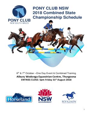 Fillable Online Pony Club Nsw Combined State Championships Fax Email