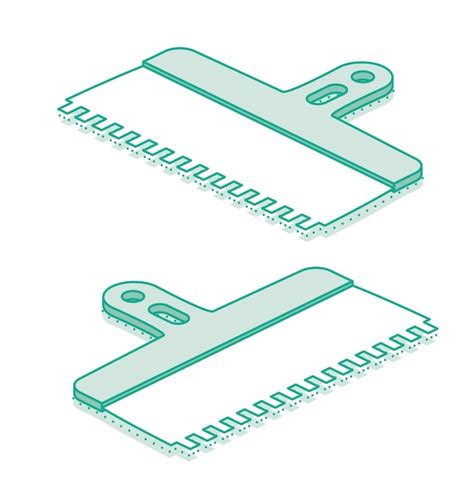 Premium Vector Isometric Tiles Putty Knife Outline Object Isolated On