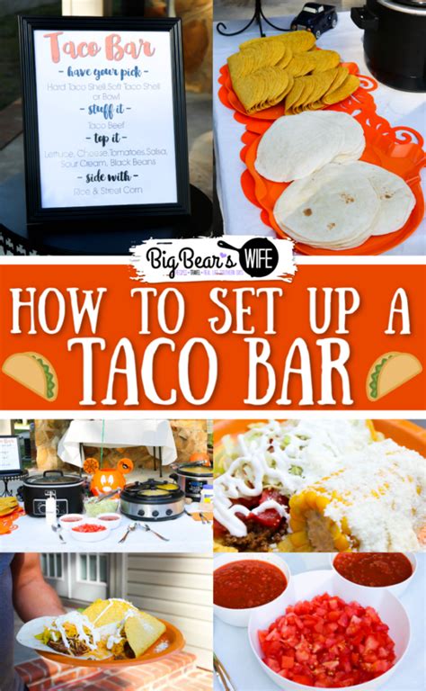 How To Set Up For A Taco Bar Taco Bar Party Food Bars Taco Bar Buffet