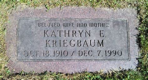 Kathryn Elizabeth Baker Kriegbaum 1910 1990 Homenaje De Find A Grave