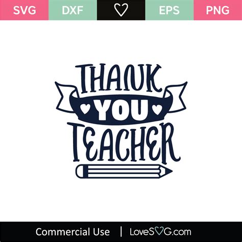 Thank You Teacher Svg Cut File Lovesvg