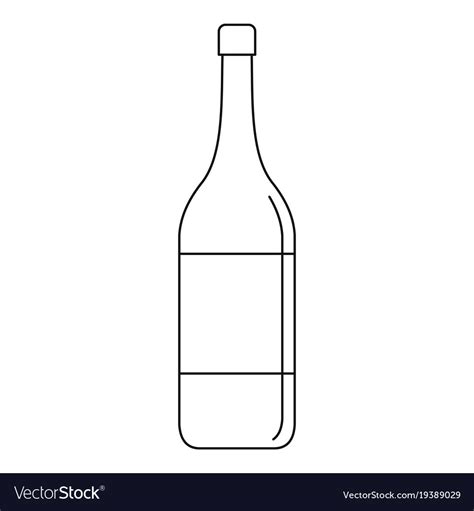 Wine Bottle Icon Outline Style Royalty Free Vector Image