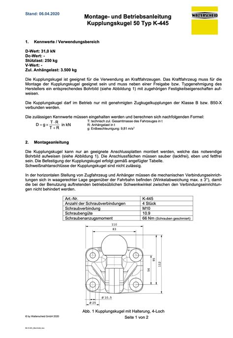 Walterscheid Gmbh Anleitungen Kugelprodukte