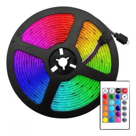 Fita Led M Ultra Rgb Prova D Agua Cores C Controle Mercadolivre