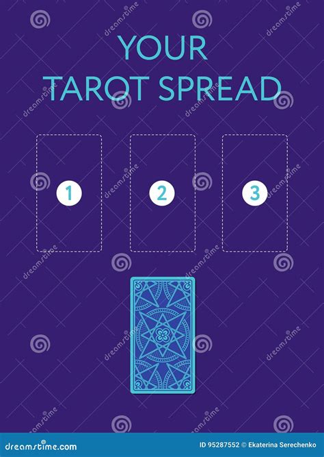 Template For Three Tarot Card Spread Reverse Side Stock Vector