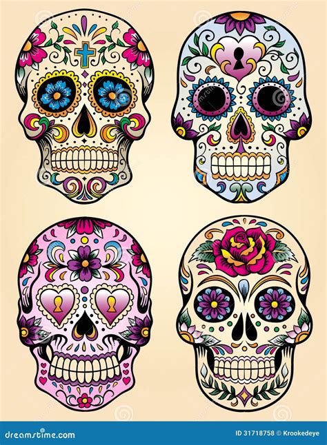 Day Of The Dead Vector Illustration Set Royalty Free Stock Photos