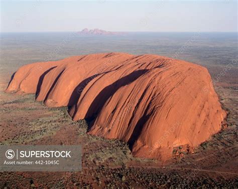 Aerial View Of A Rock Formation On A Landscape Ayers Rock Uluru Kata