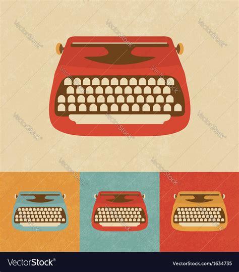 Retro typewriter Royalty Free Vector Image - VectorStock