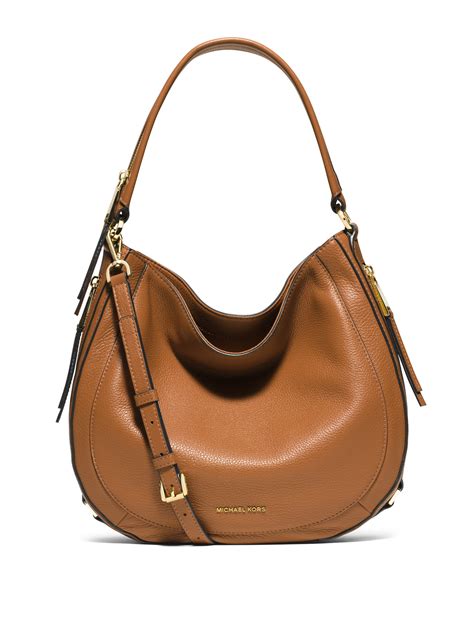 Lyst Michael Michael Kors Julia Medium Leather Hobo Bag In Brown