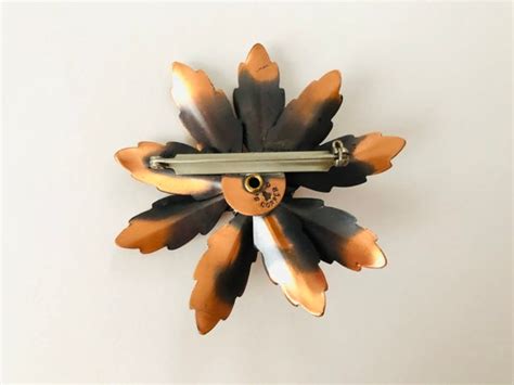 Mid Century Copper Flower Brooch Bell Trading Post So Gem