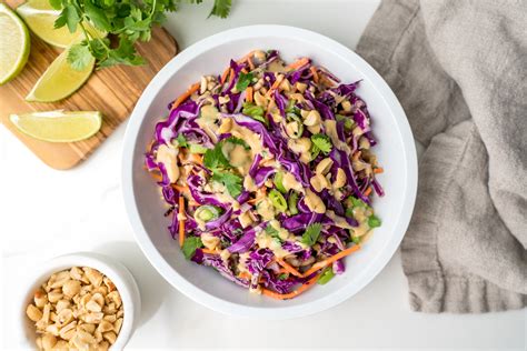 Purple Cabbage Salad With Thai Peanut Dressing Spread The Love Foods