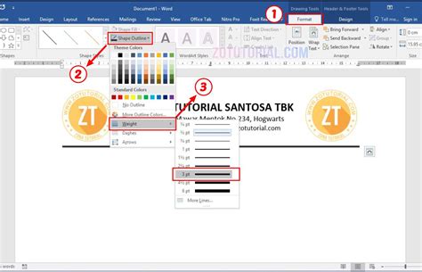 Tutorial Membuat KOP Surat Resmi Kantoran Di Word 2 Logo Zotutorial