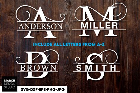 Monogram Svg Split Name Monogram Svg Last Name Sign Svg Artofit