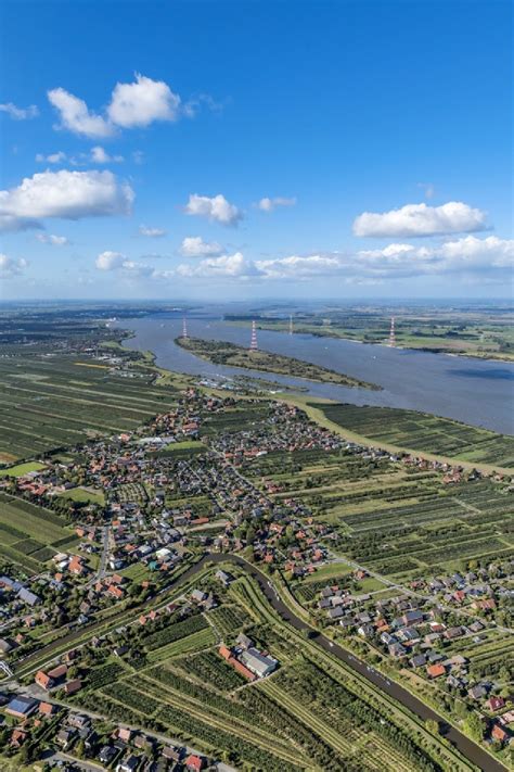 Luftaufnahme Steinkirchen Freileitungsmasten Auf Dem L Hesand In