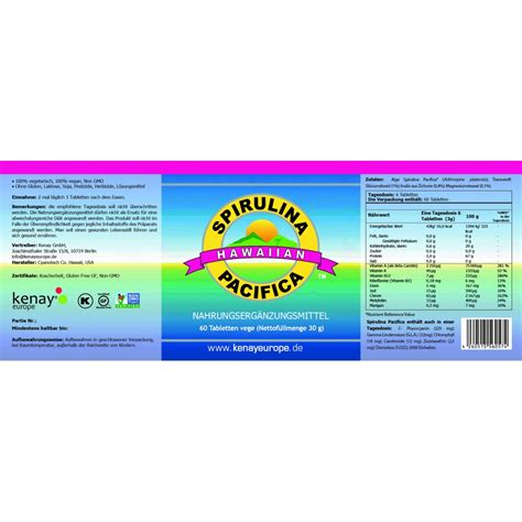 Spirulina Pacifica Hawaiana Mg Compresse Integratore