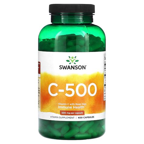 Ship Swanson C 500 Vitamin C With Rose Hips 500 Mg 400 Capsules