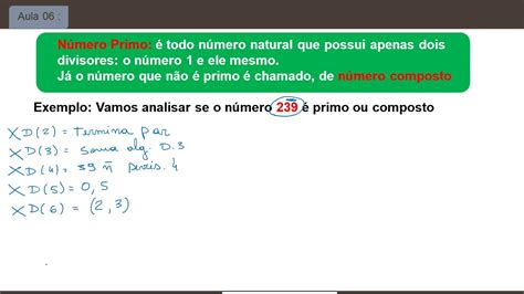 Aula 06 Números Primos E Compostos 6° Ano Youtube