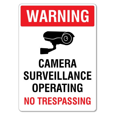 Warning Camera Surveillance Operating No Trespassing Sign The Signmaker