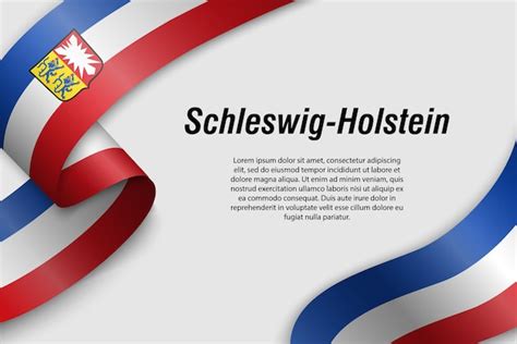 Acenando A Fita Ou Banner Bandeira Do Estado De Schleswigholstein