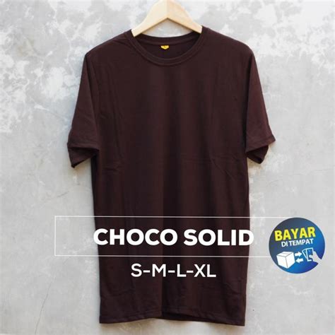 Kaos Polos Pendek Priawarna Coklat Bahan Cotton Combed S Bisa Di