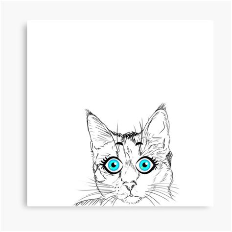 Lámina metálica Un dibujo de un gato con hermosos ojos azules ideas