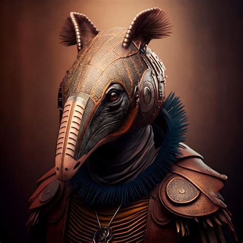 Premium Ai Image Anteater In Cyberpunk Futuristic Robotic Metal