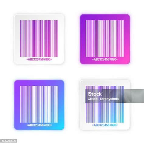 Stiker Barcode Berwarnawarni Modern Kode Pelacakan Identifikasi Nomor